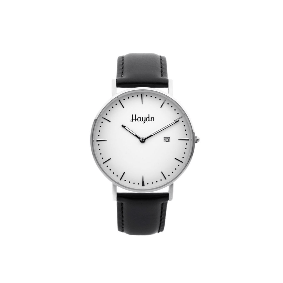 Haydn Cuir Montre Joseph en cuir noir