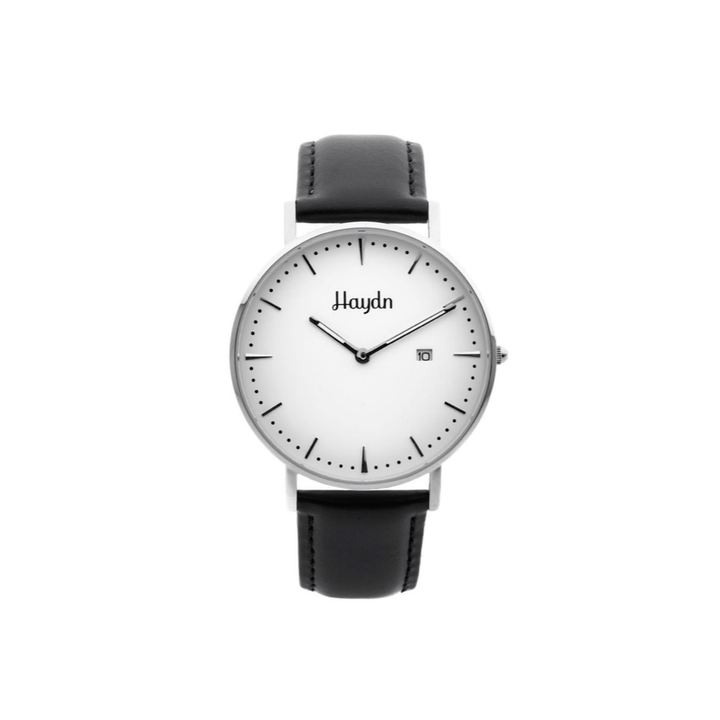 Haydn Cuir Montre Joseph en cuir noir