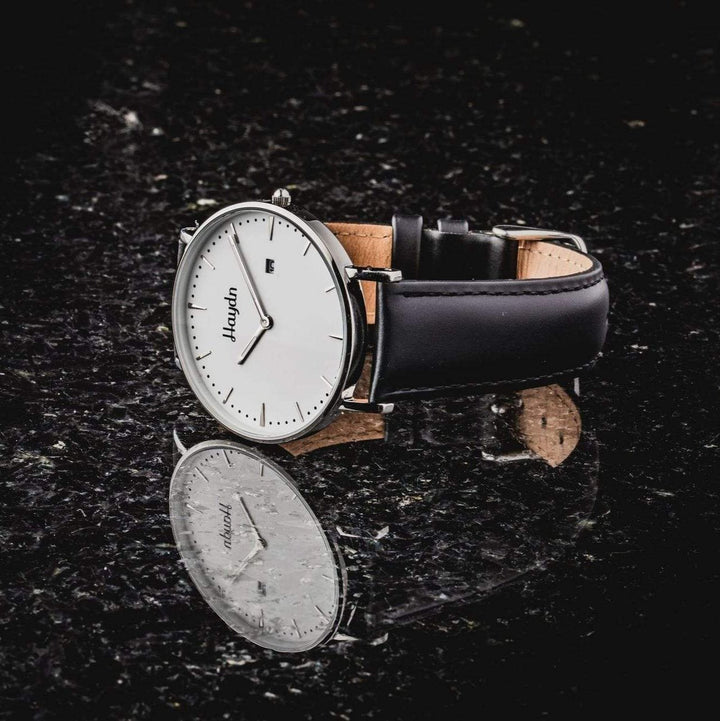 Haydn Cuir Montre Joseph en cuir noir