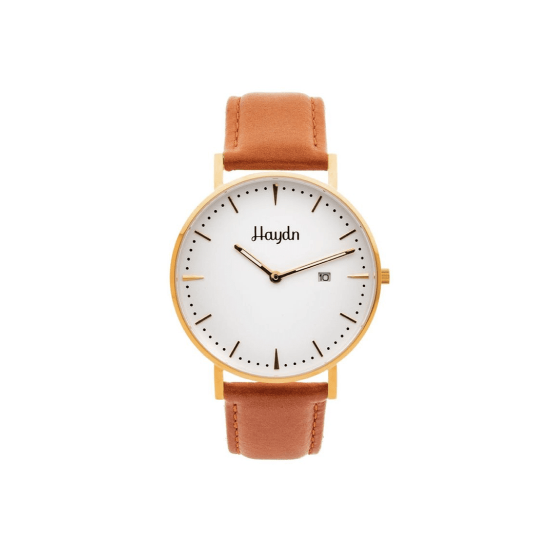 Haydn Cuir Montre Joseph en cuir tan