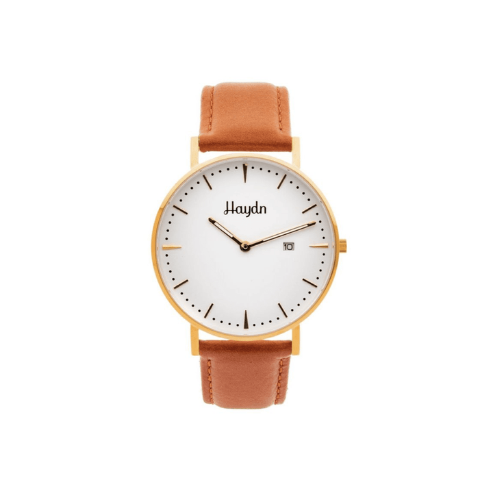 Haydn Cuir Montre Joseph en cuir tan