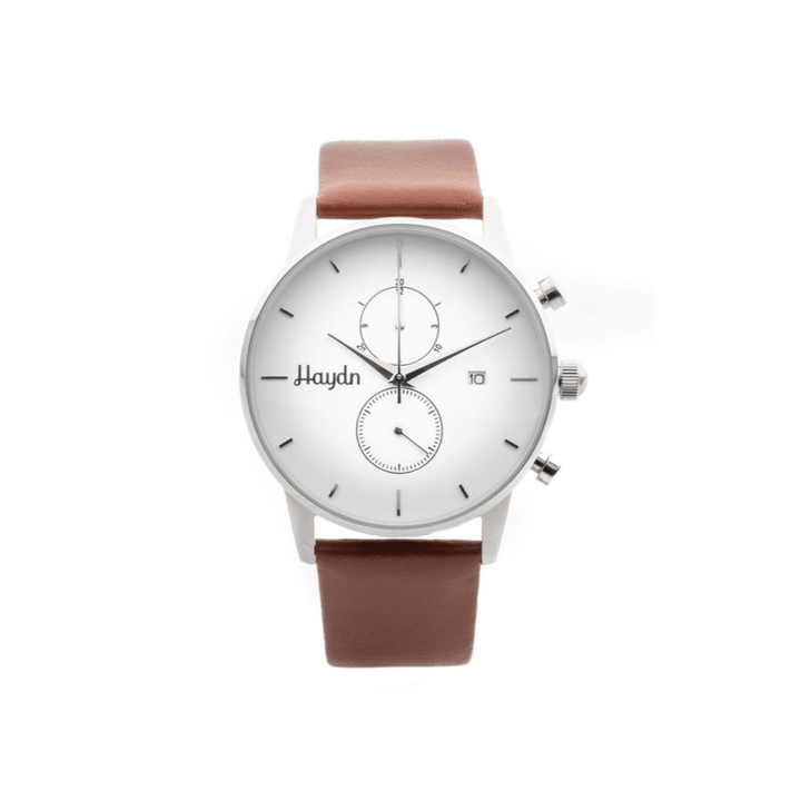 Haydn Montre chrono William en cuir tan