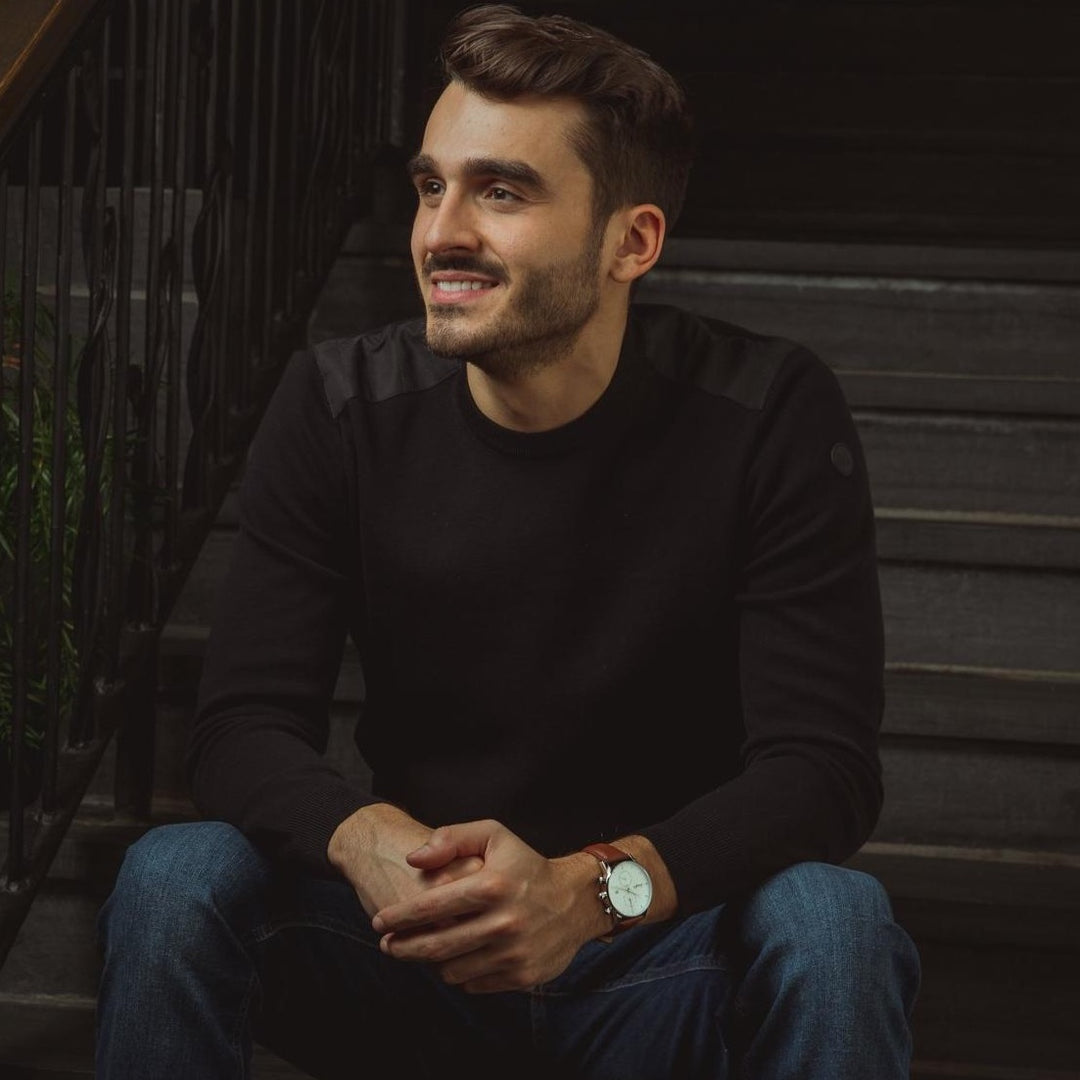 Haydn Montre chrono William en cuir tan