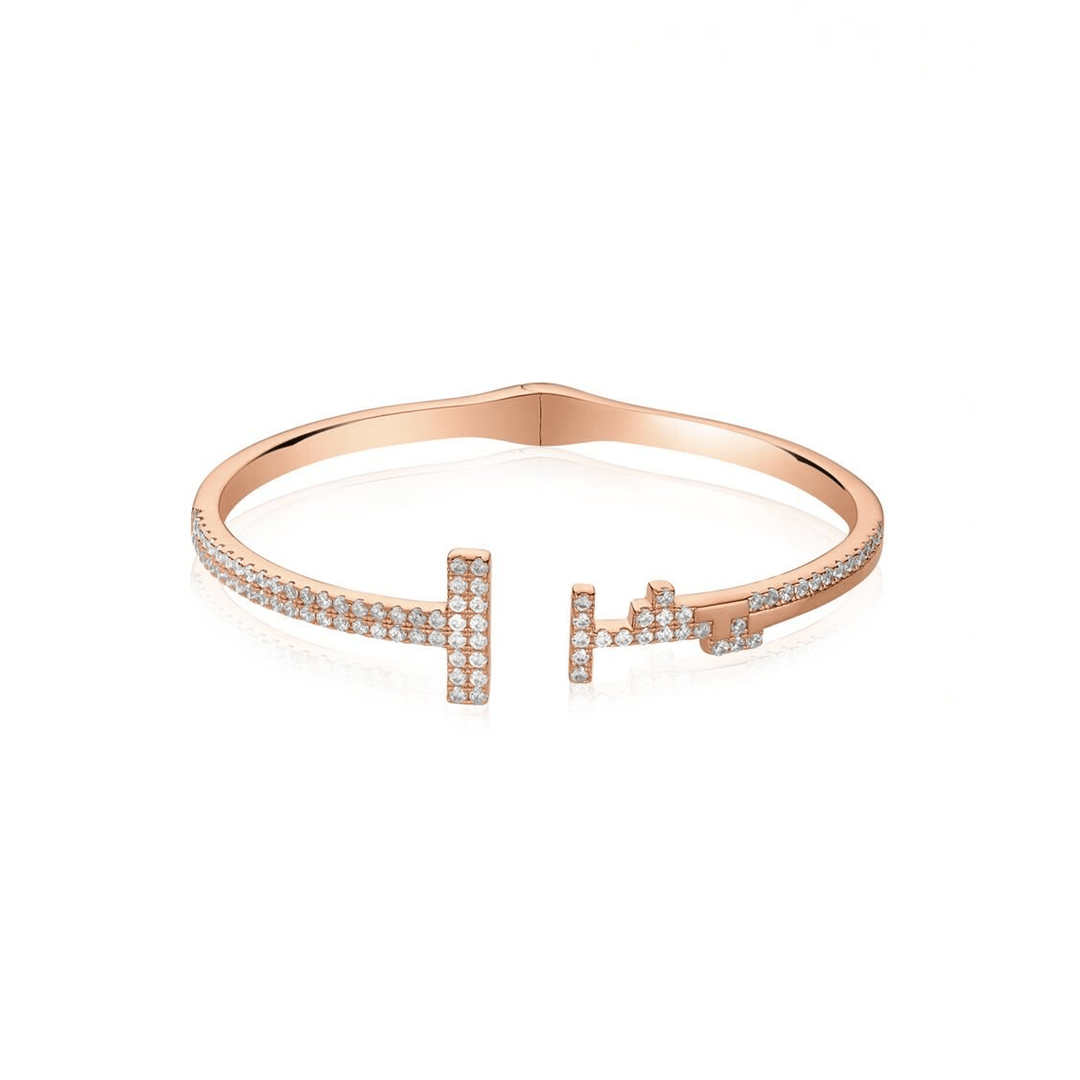 Larus Argent 925 / 7 pouces Bracelet avec cz en argent 925 plaqué or