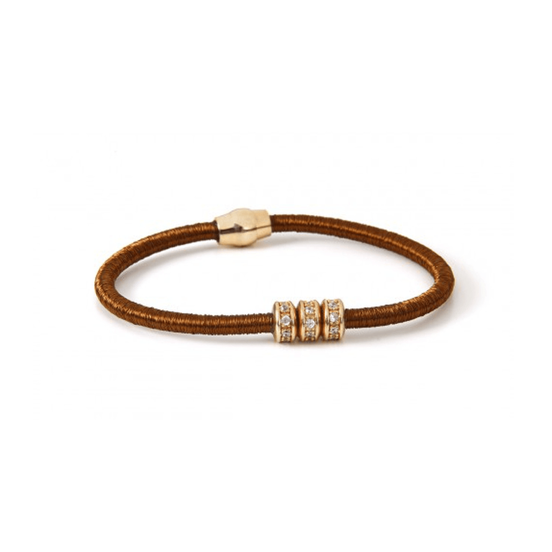 Luca Lorenzini Cuivre / 7.5 pouces Bracelet de cuivre et argent 925 plaqué or