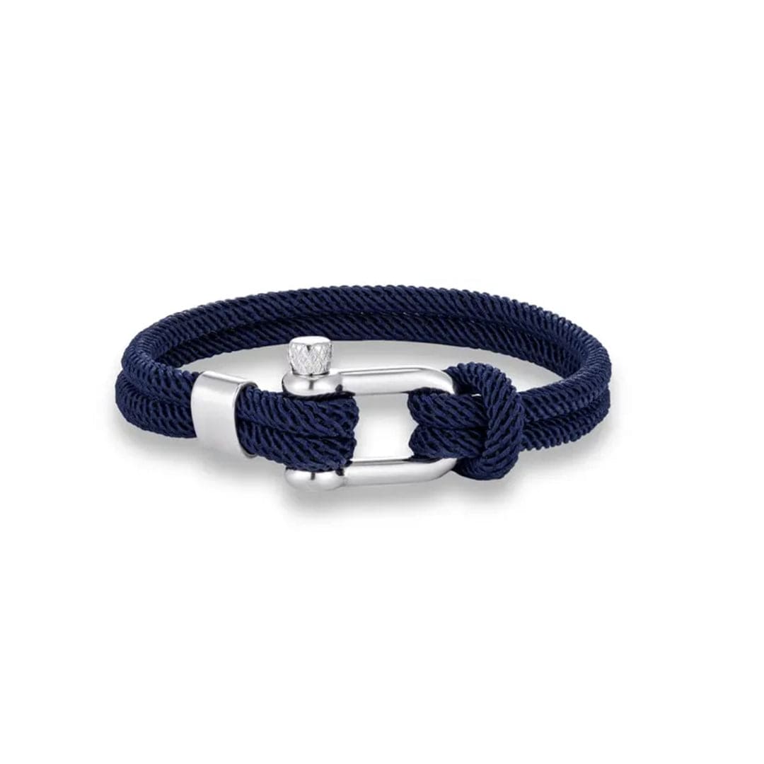 Mathieu Blanchard Bracelets Bracelet Le Nautique en corde bleue et acier