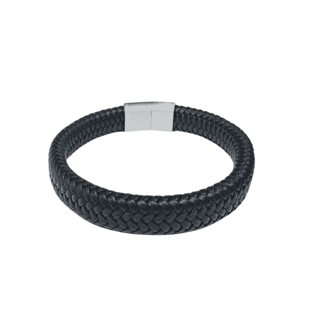 Genuine leather bracelet and stainless steel  Men's collection – Mathieu  Blanchard Joaillerie
