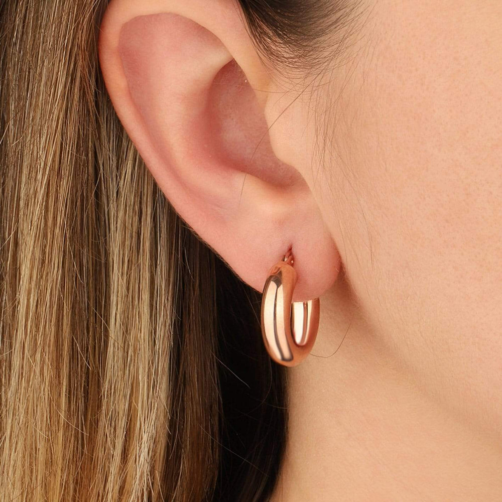 Mathieu Blanchard Chaîne Boucles d'oreilles anneaux 20 ou 40mm minimalistes en argent sterling