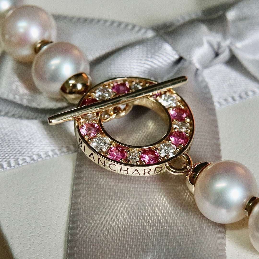 Mathieu Blanchard Colliers Or 14K / 18 pouces Collier perles d'eau douce en or 14K serti de tourmalines et diamants