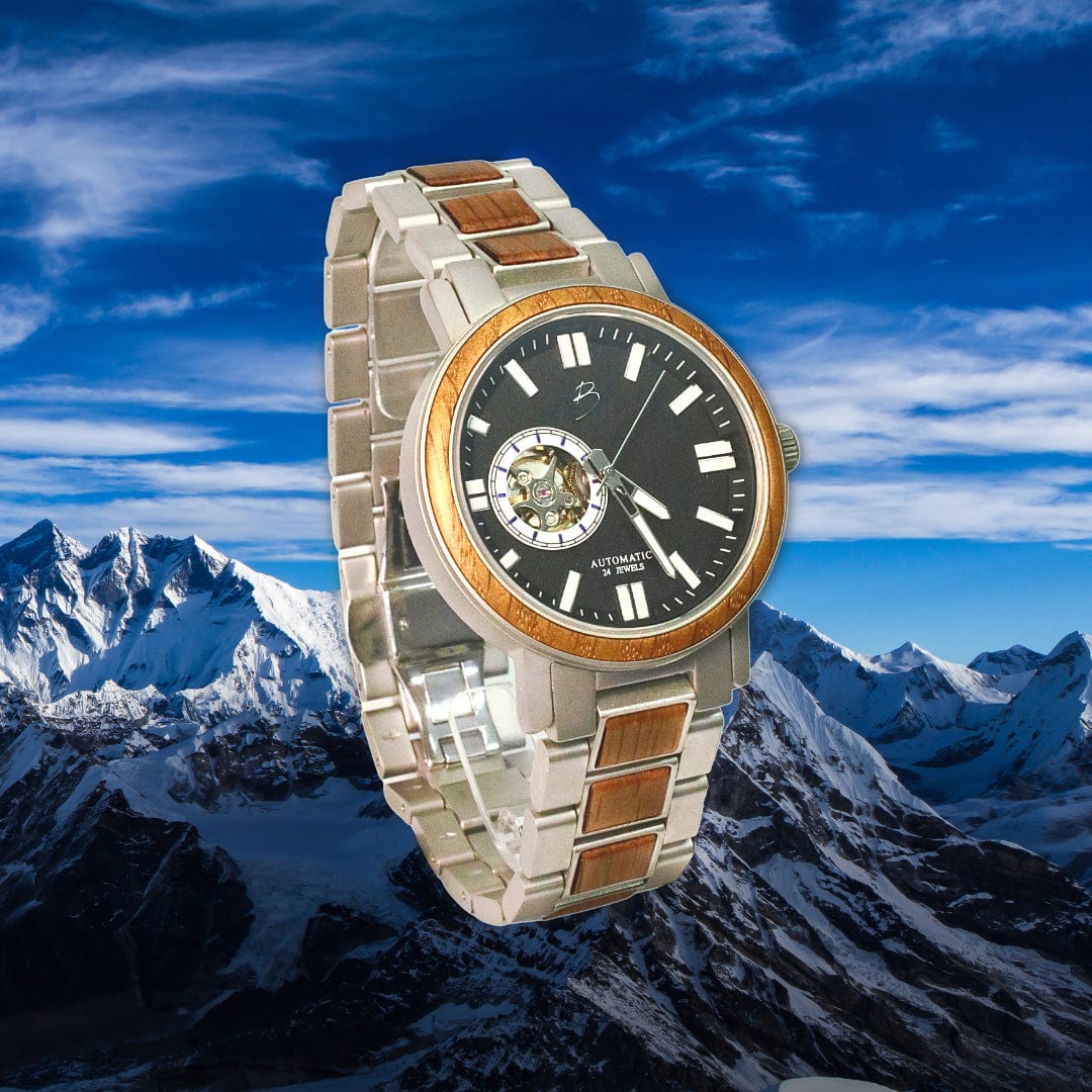Mathieu Blanchard Montres Chêne provenant de baril de whisky Montre Copernic en bois de baril de whisky recyclé