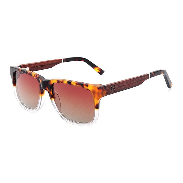 Roadtripmadewood Lunettes de soleil Lunette de soleil Mountain ambre en bois