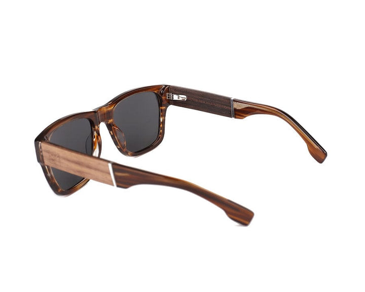 Roadtripmadewood Lunettes de soleil Lunette de soleil Roadtrip XL ambre en bois