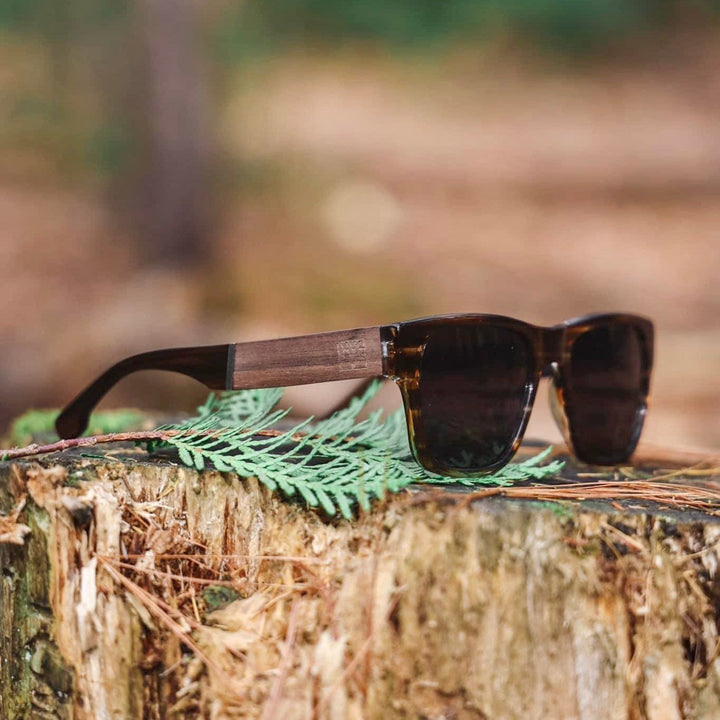 Roadtripmadewood Lunettes de soleil Lunette de soleil Roadtrip XL ambre en bois