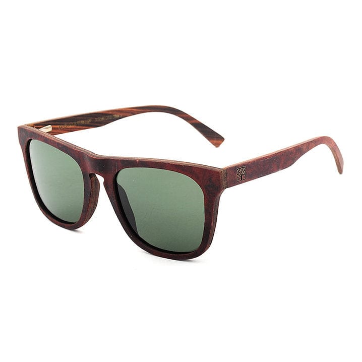 Roadtripmadewood Lunettes de soleil Lunette de soleil Woodman rouge en bois