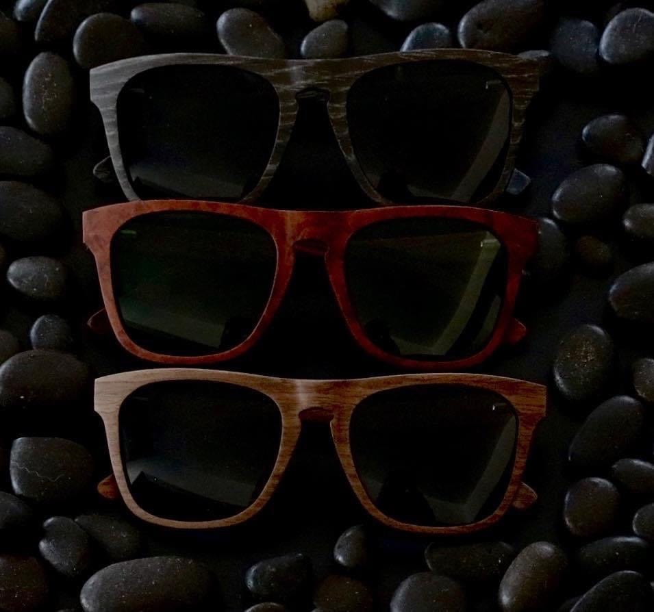 Roadtripmadewood Lunettes de soleil Lunette de soleil Woodman rouge en bois