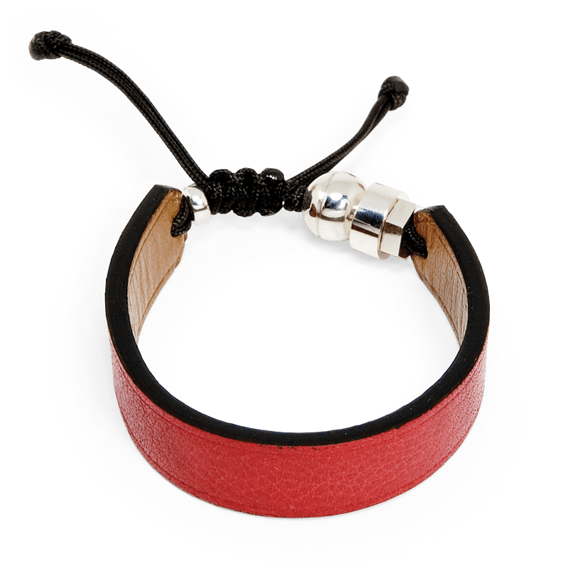 Romeo J. Bracelet de cuir véritable et argent