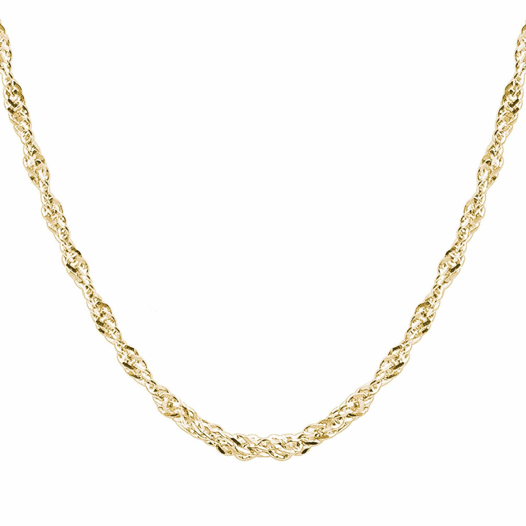 Chaine Singapour en argent sterling ou or 10K