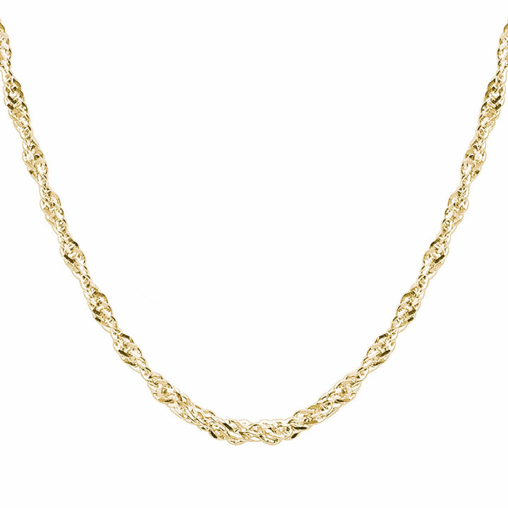 Chaine Singapour en argent sterling ou or 10K