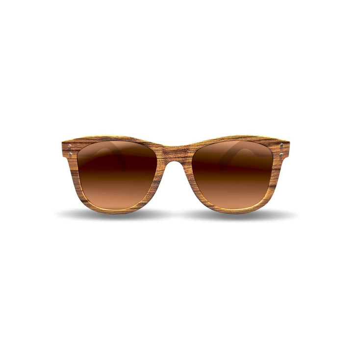 Rustic Tac Brun Lunette de soleil Sunwood en bois de Zébrano