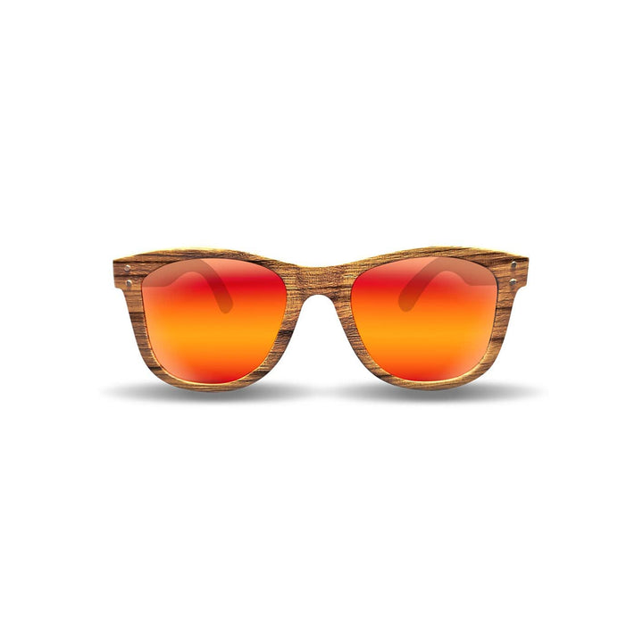 Rustic Tac Orange Lunette de soleil Sunwood en bois de Zébrano