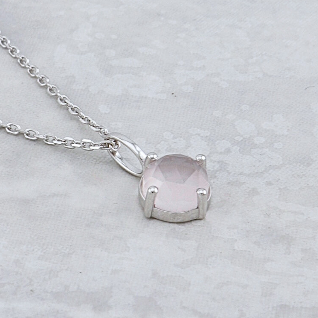 Collier en argent sterling et Quartz rose