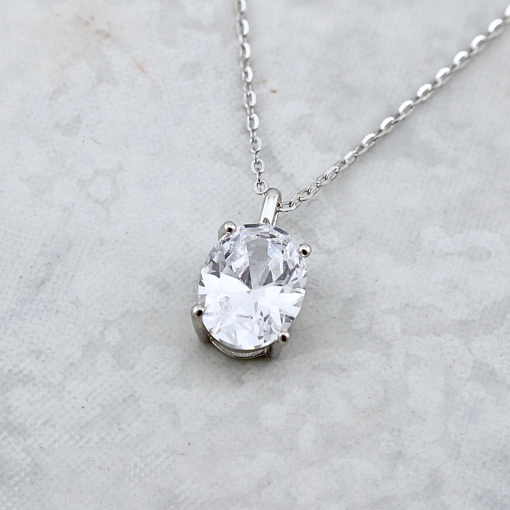 Oval Sterling Silver Necklace