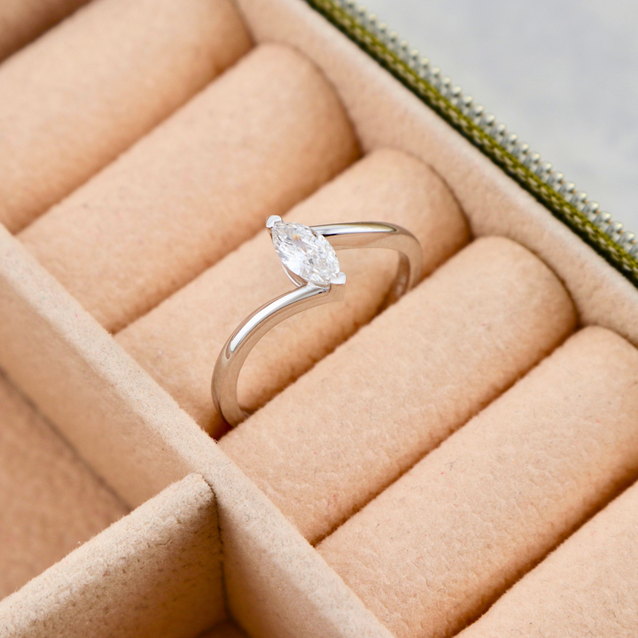 Marquise 14K Gold and Diamond Ring