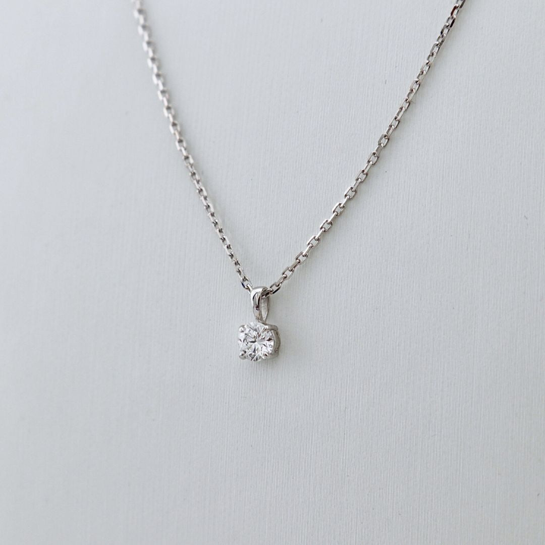 Classic Solitaire 14K - 18K Gold and Diamond Necklace