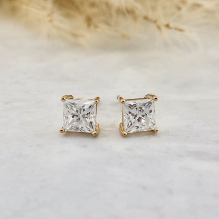 Princess 14K Gold and Moissanites Earrings