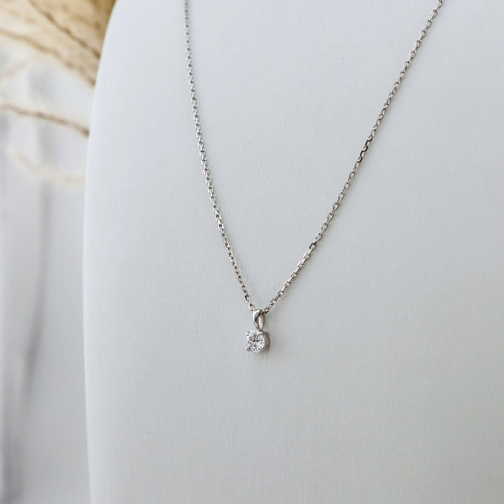 Classic Solitaire 14K - 18K Gold and Diamond Necklace