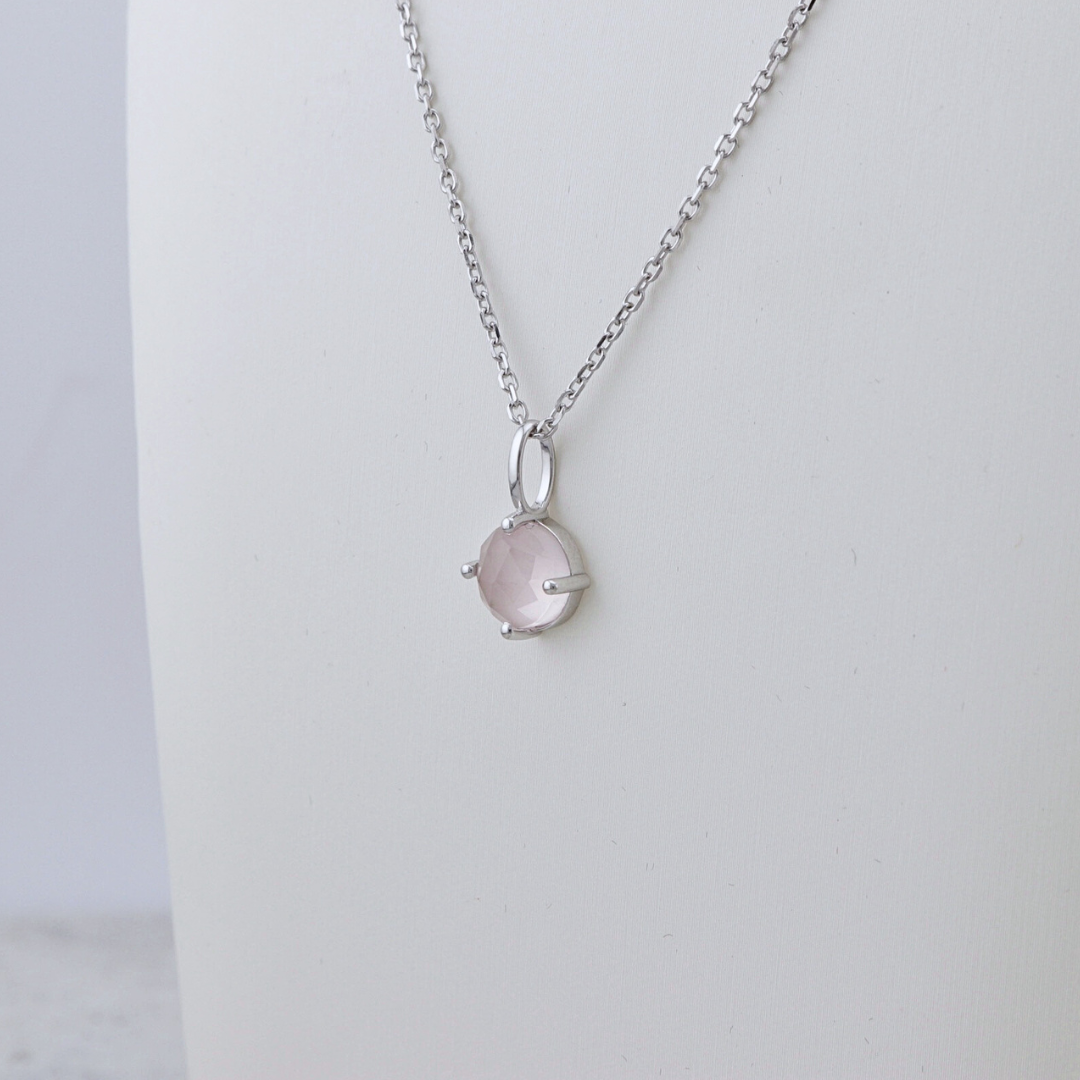 Collier en argent sterling et Quartz rose