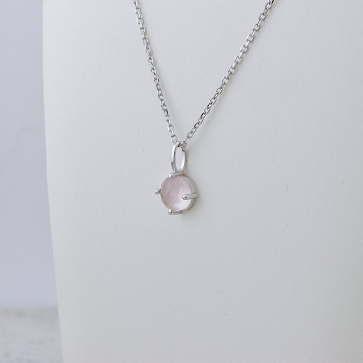 Collier en argent sterling et Quartz rose