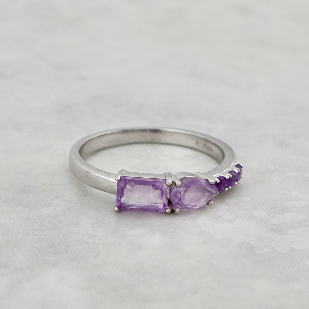 Bague en or 14K et améthyste