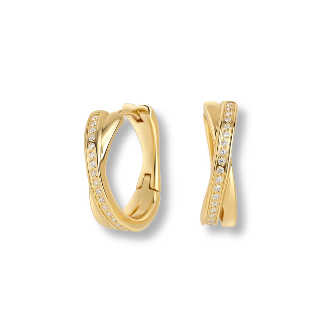 Josephine II Stainless Steel Huggie Earrings