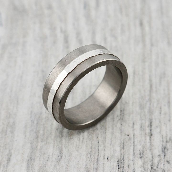 Horizon Titanium, Silver and Sapphire Ring