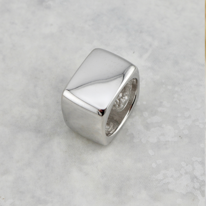 Rhodium plated silver ring