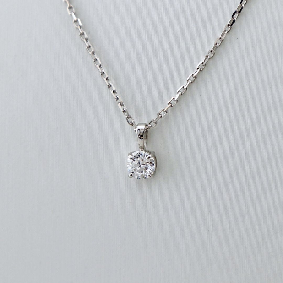 Classic Solitaire 14K - 18K Gold and Diamond Necklace