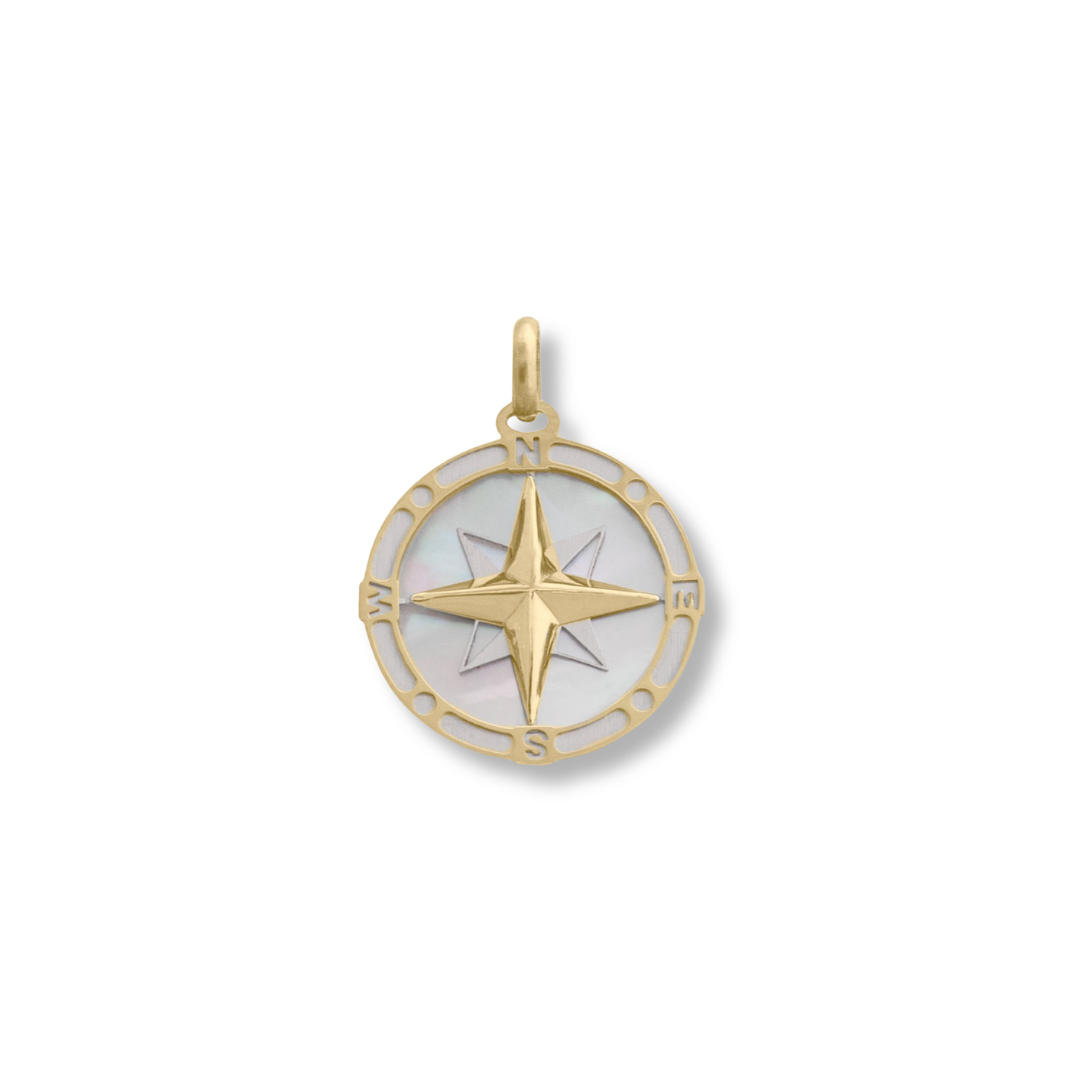 10K Yellow Gold Compass Pendant