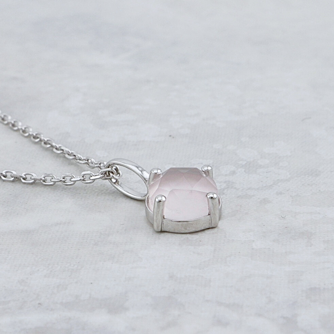 Collier en argent sterling et Quartz rose