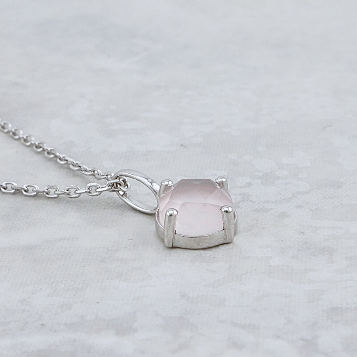 Collier en argent sterling et Quartz rose