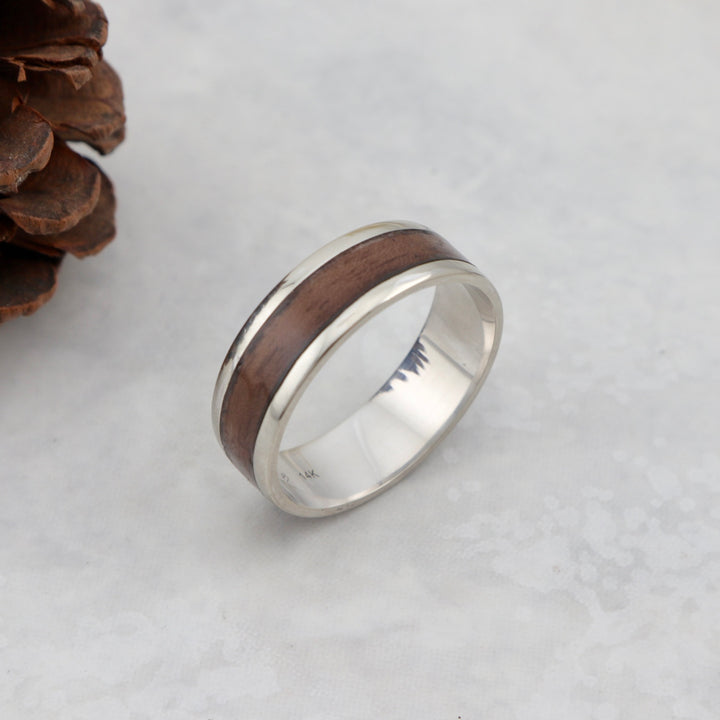 Wood, Sterling Silver Or 14K - 18K Gold Custom Ring