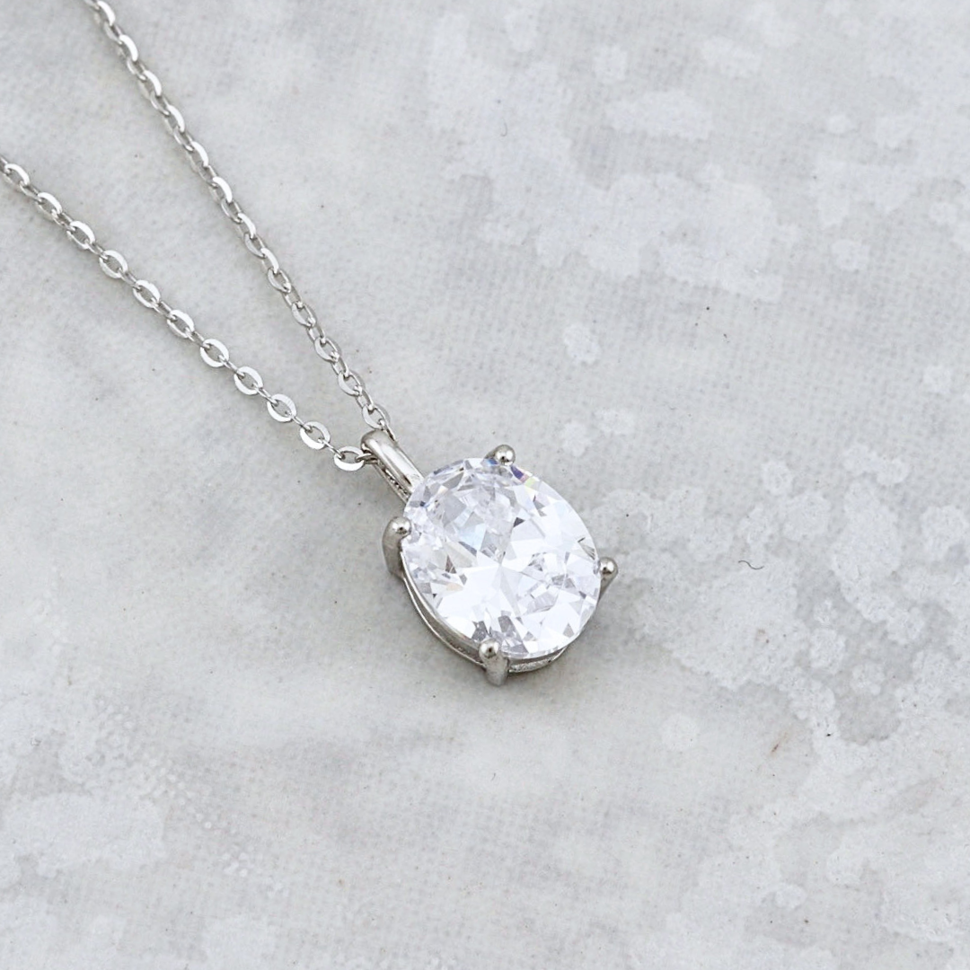 Oval Sterling Silver Necklace