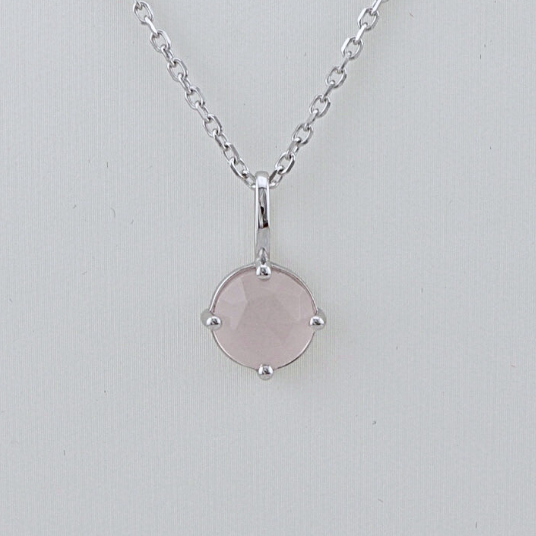 Collier en argent sterling et Quartz rose