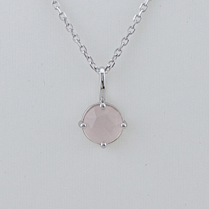 Collier en argent sterling et Quartz rose