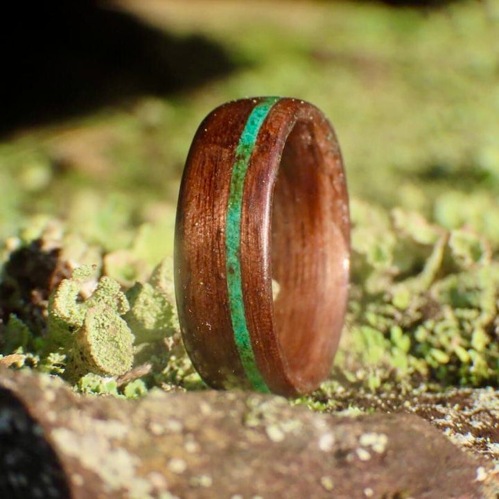 Wood and Malachite Custom Ring