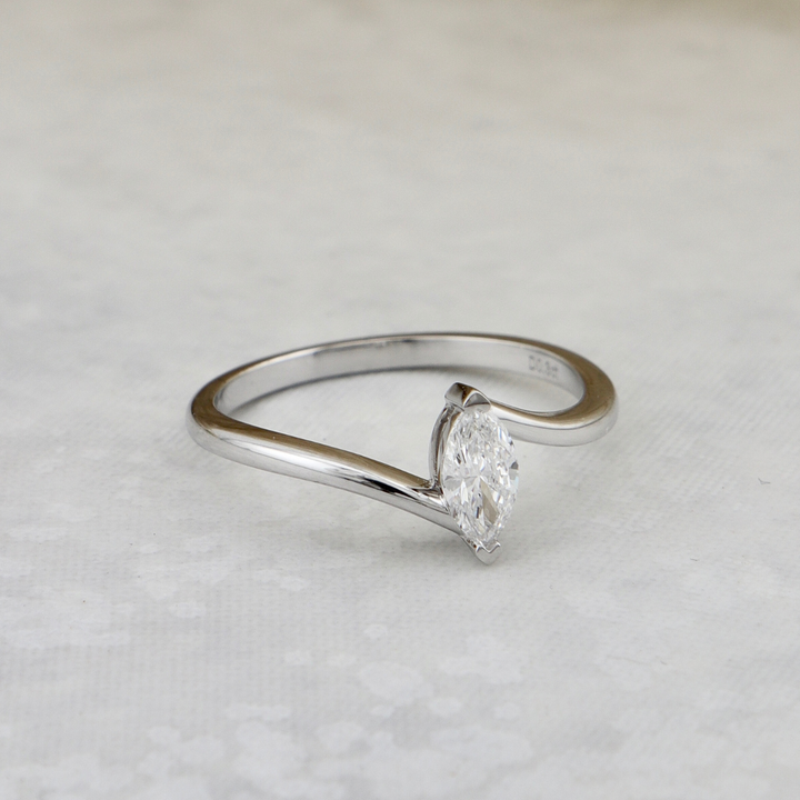 Marquise 14K Gold and Diamond Ring