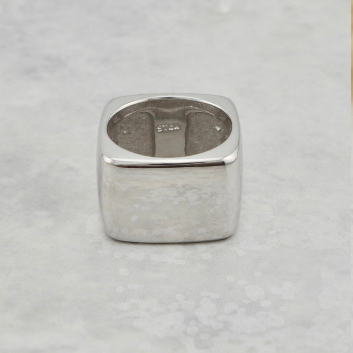 Rhodium plated silver ring