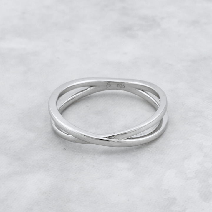 Bague Croisée en argent sterling