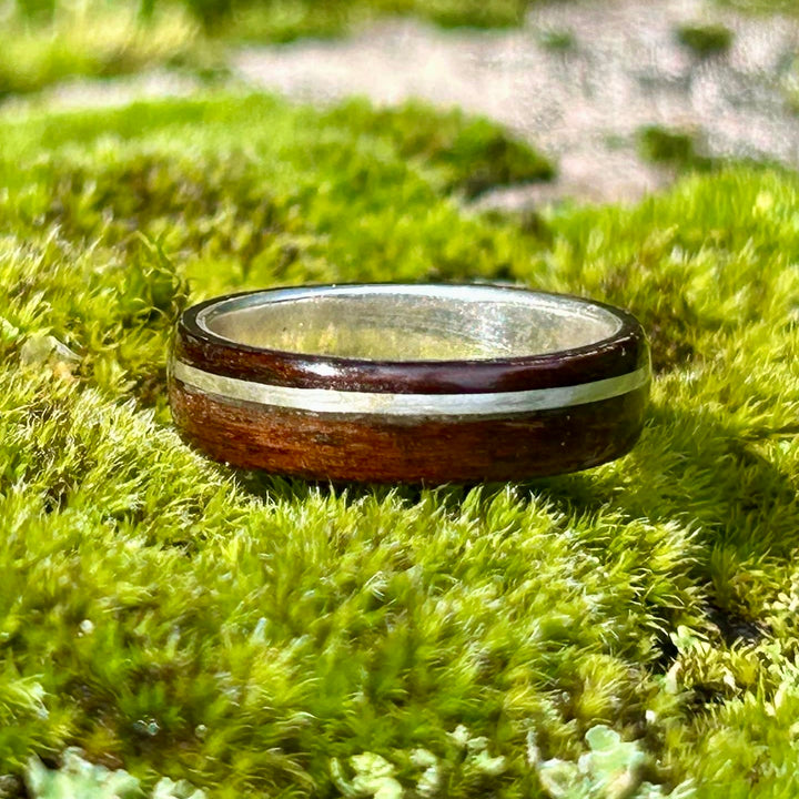 Bague en bois et argent sterling personnalisée