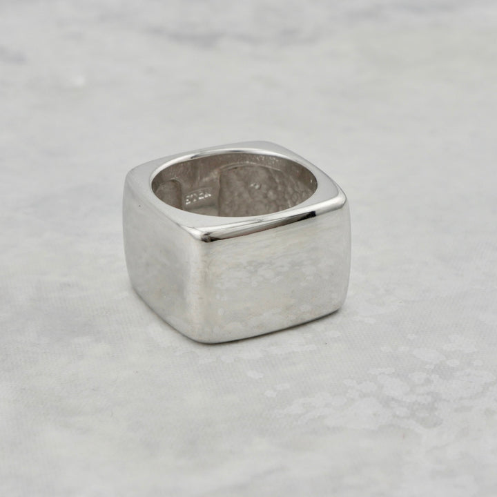 Rhodium plated silver ring